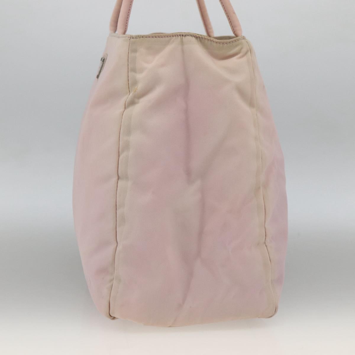 PRADA Hand Bag Nylon Pink Silver Auth AMZ341