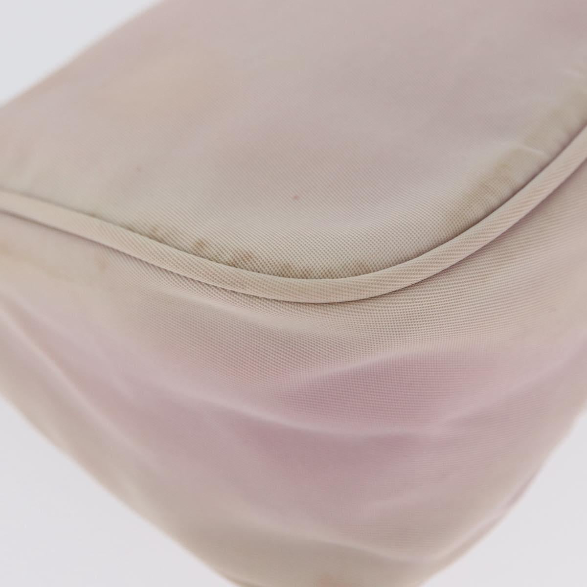 PRADA Accessory Pouch Nylon Pink Silver Auth AMZ342