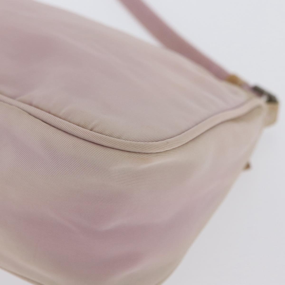 PRADA Accessory Pouch Nylon Pink Silver Auth AMZ342