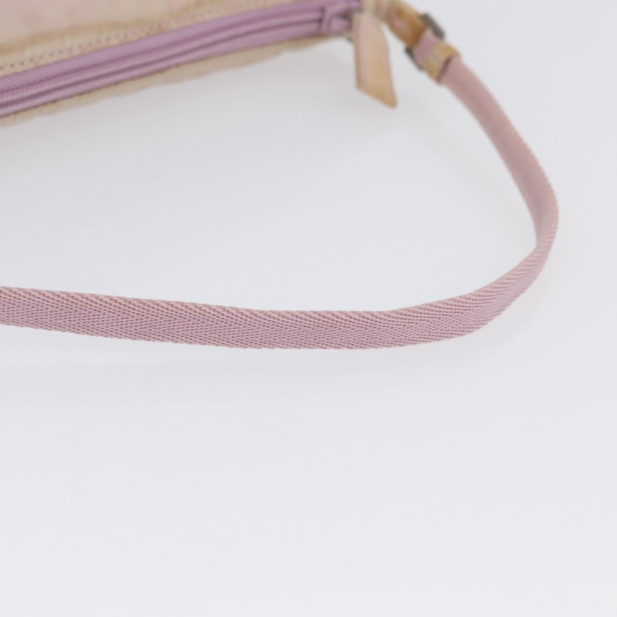PRADA Accessory Pouch Nylon Pink Silver Auth AMZ342