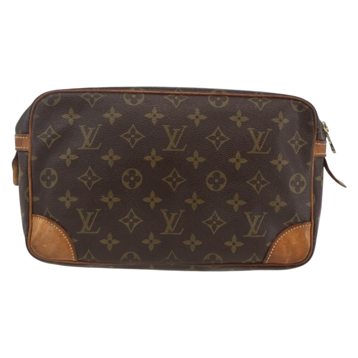 LOUIS VUITTON Monogram Compiegne 28 Clutch Bag M51845 LV Auth AMZ346