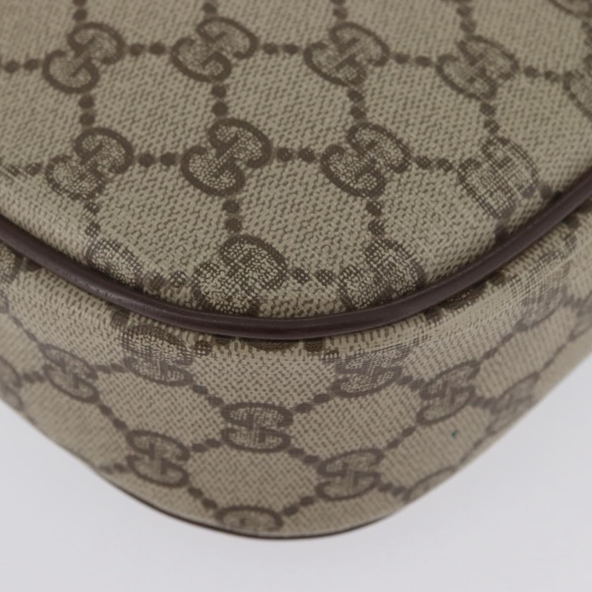 GUCCI GG Supreme Web Sherry Line Bag PVC Beige Gold 156 01 034 Auth AMZ358