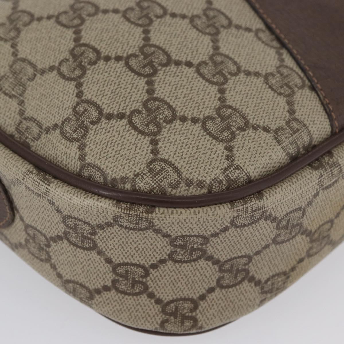 GUCCI GG Supreme Web Sherry Line Bag PVC Beige Gold 156 01 034 Auth AMZ358