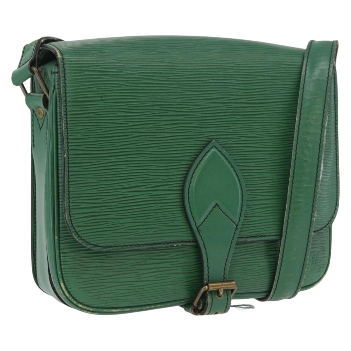 LOUIS VUITTON Epi Cartouchiere MM Shoulder Bag Green M52244 LV Auth AMZ360