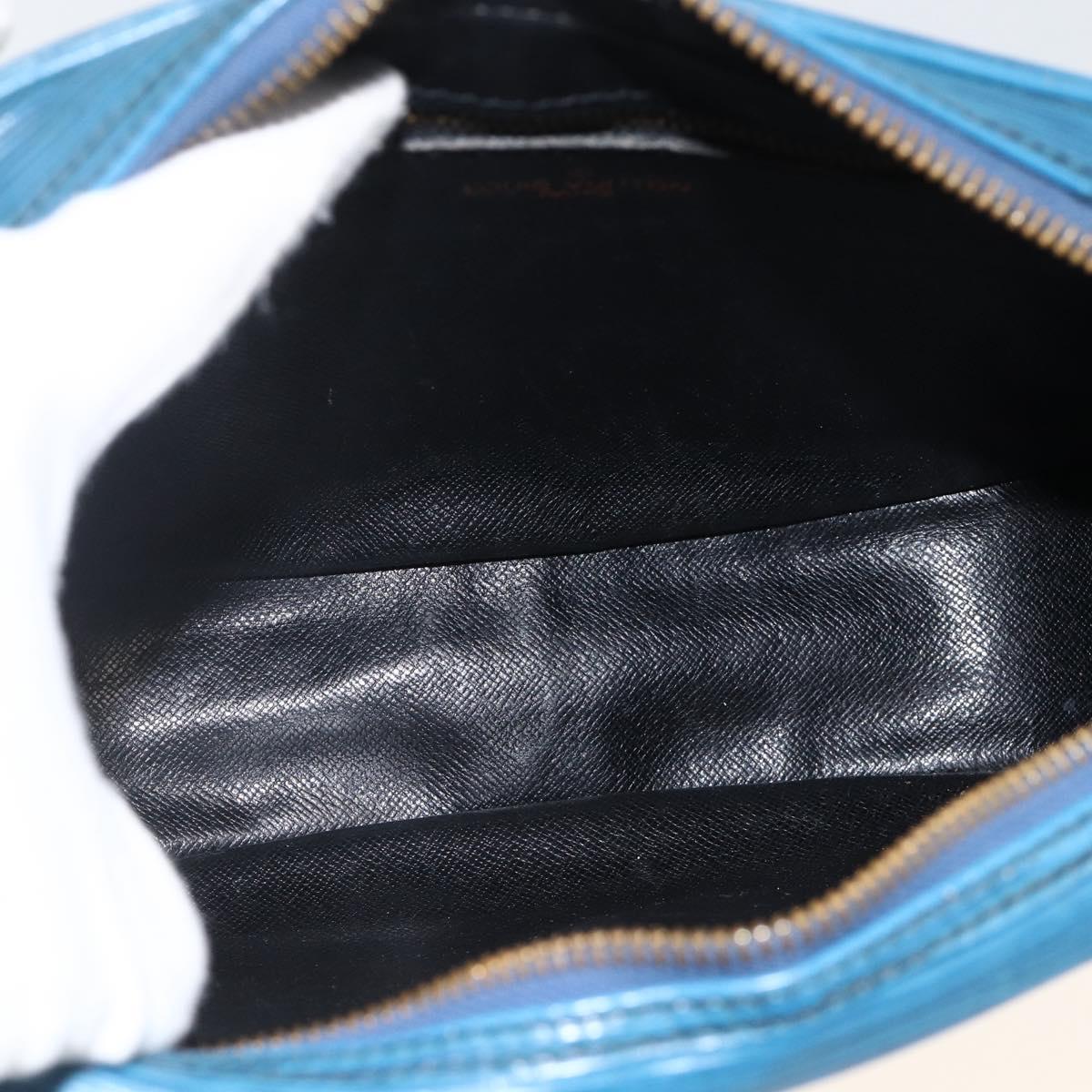 LOUIS VUITTON Epi Jeune Fille MM Shoulder Bag Toledo Blue M52155 LV Auth AMZ361