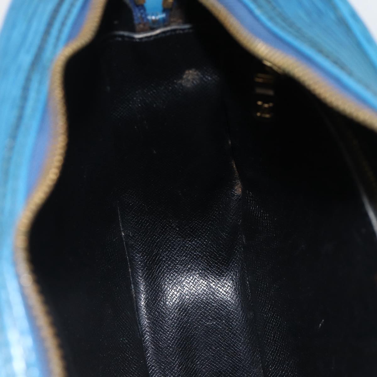 LOUIS VUITTON Epi Jeune Fille MM Shoulder Bag Toledo Blue M52155 LV Auth AMZ361
