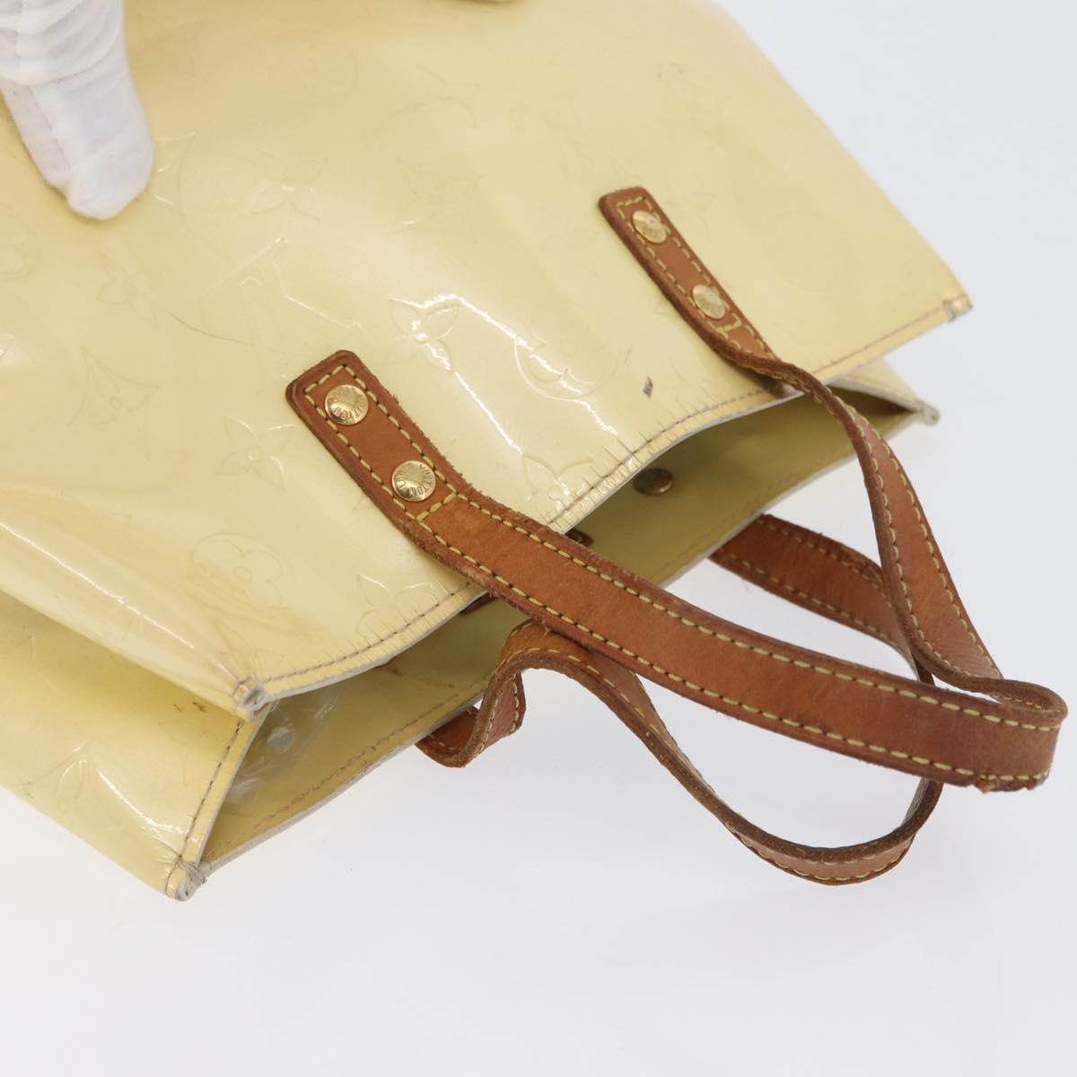 LOUIS VUITTON Monogram Vernis Reade PM Hand Bag Perle M91336 LV Auth AMZ367