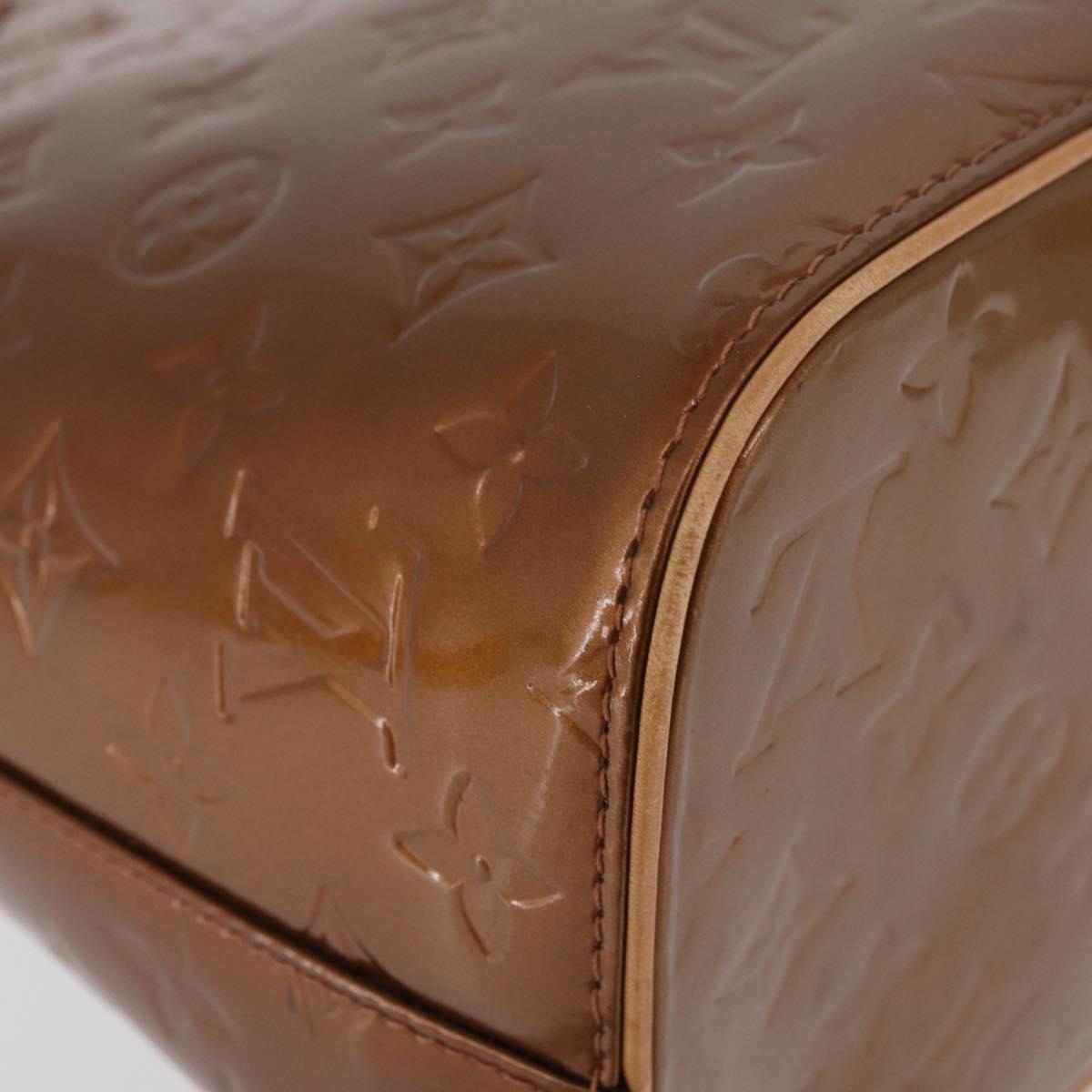 LOUIS VUITTON Monogram Vernis Houston Hand Bag Bronze M91122 LV Auth AMZ368