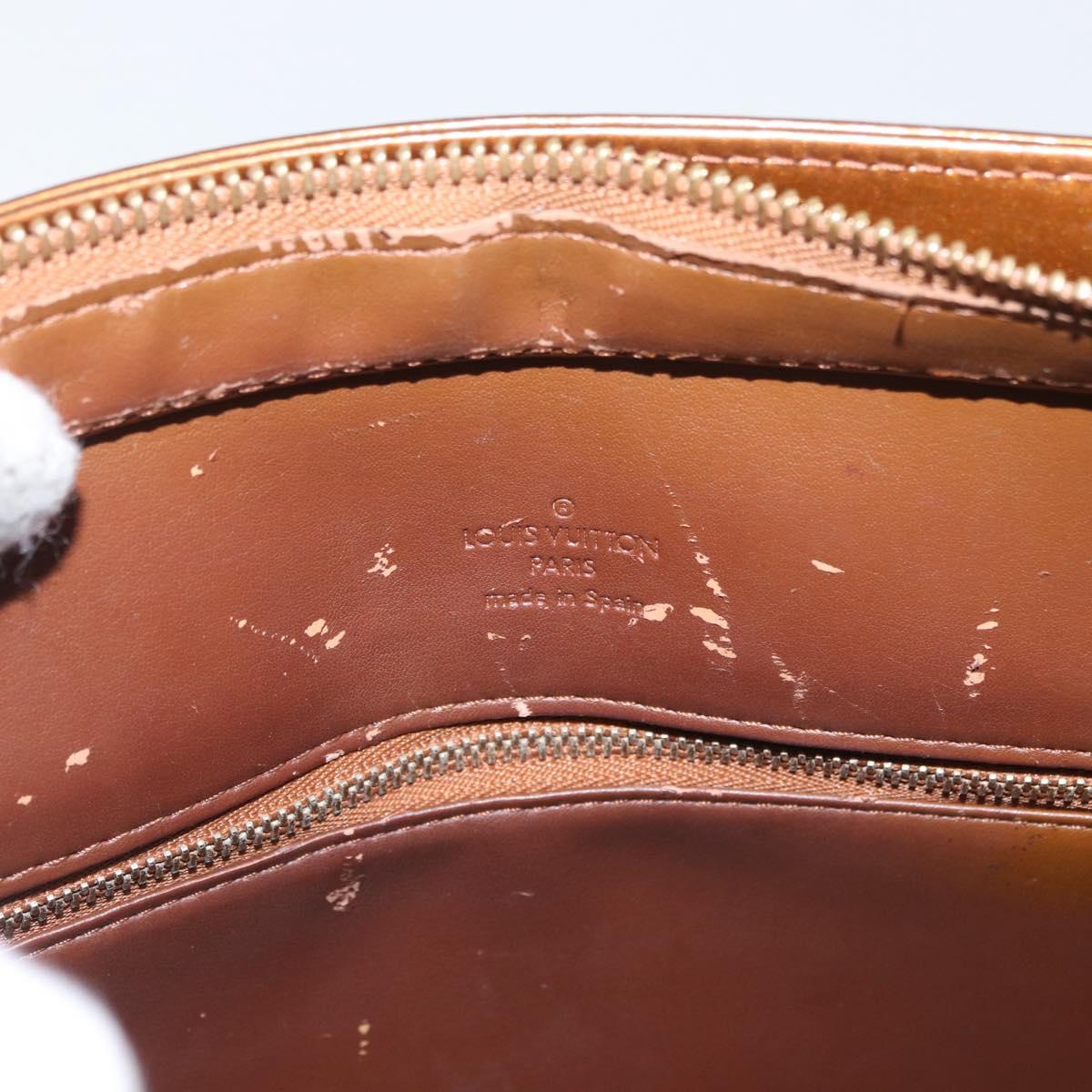 LOUIS VUITTON Monogram Vernis Houston Hand Bag Bronze M91122 LV Auth AMZ368