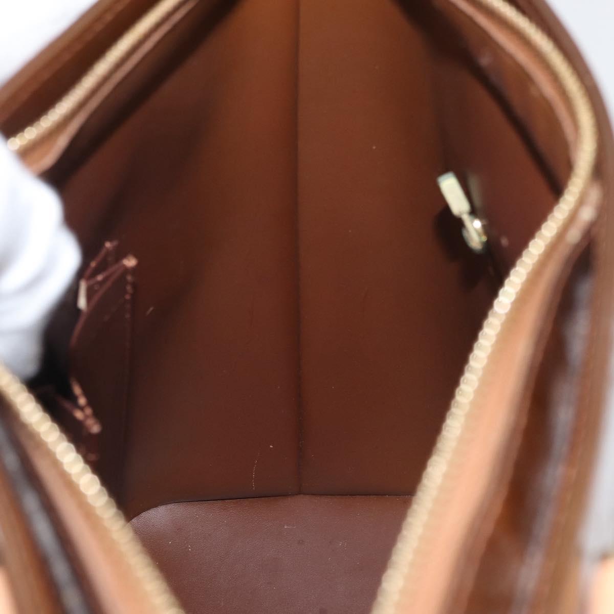 LOUIS VUITTON Monogram Vernis Houston Hand Bag Bronze M91122 LV Auth AMZ368