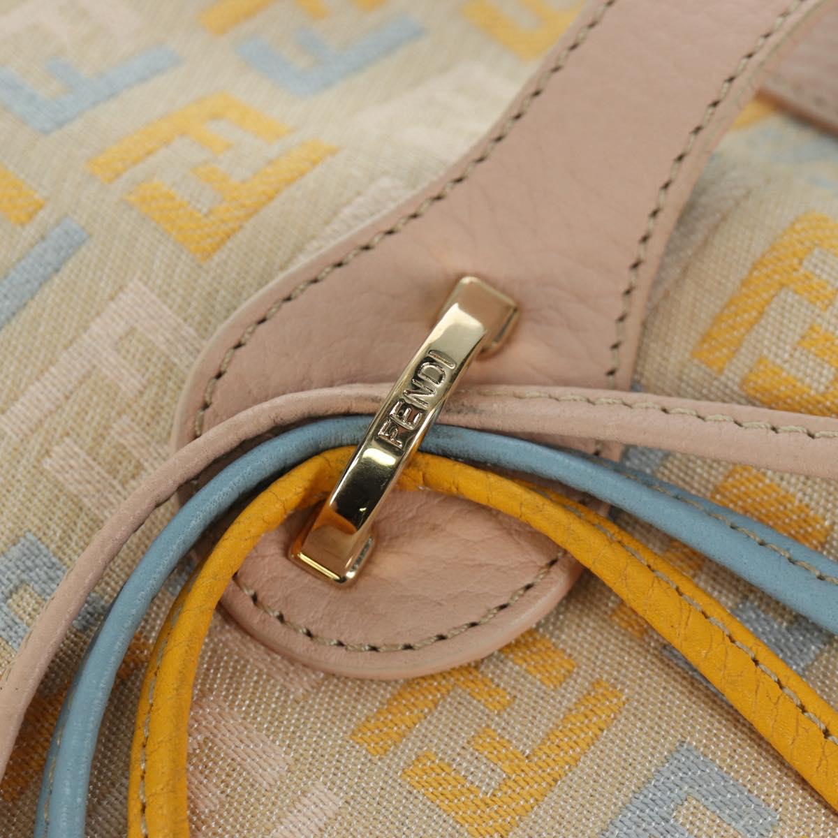 FENDI Zucchino Canvas Hand Bag Pink Gold Auth AMZ369A