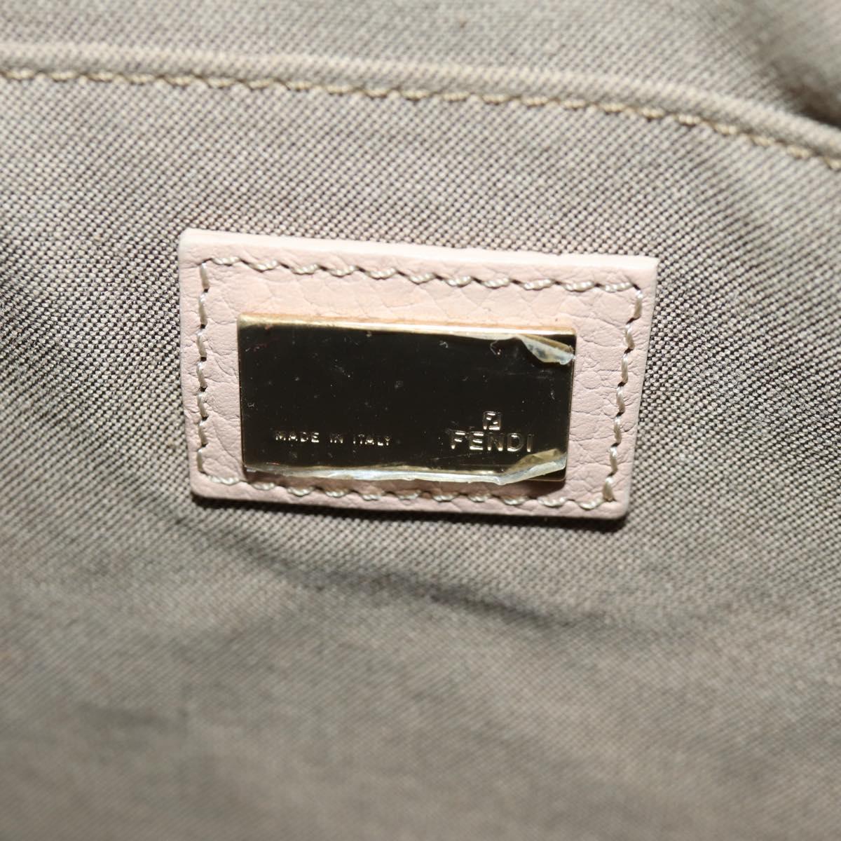 FENDI Zucchino Canvas Hand Bag Pink Gold Auth AMZ369A