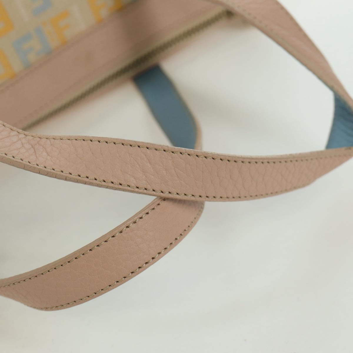 FENDI Zucchino Canvas Hand Bag Pink Gold Auth AMZ369A