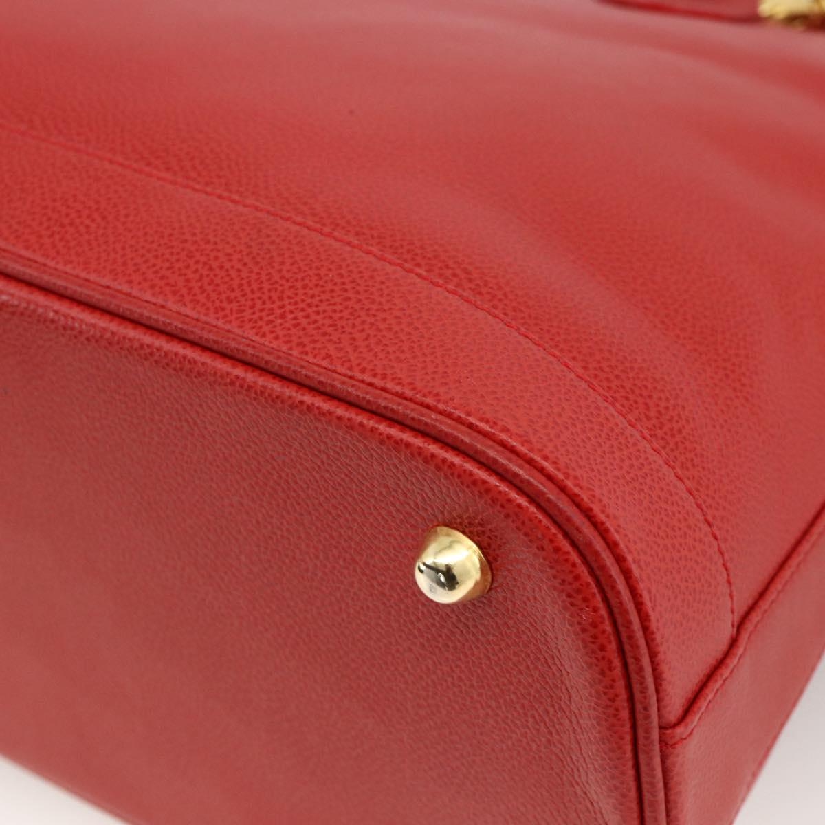 Burberrys Hand Bag Leather 2way Red Gold Auth AMZ371