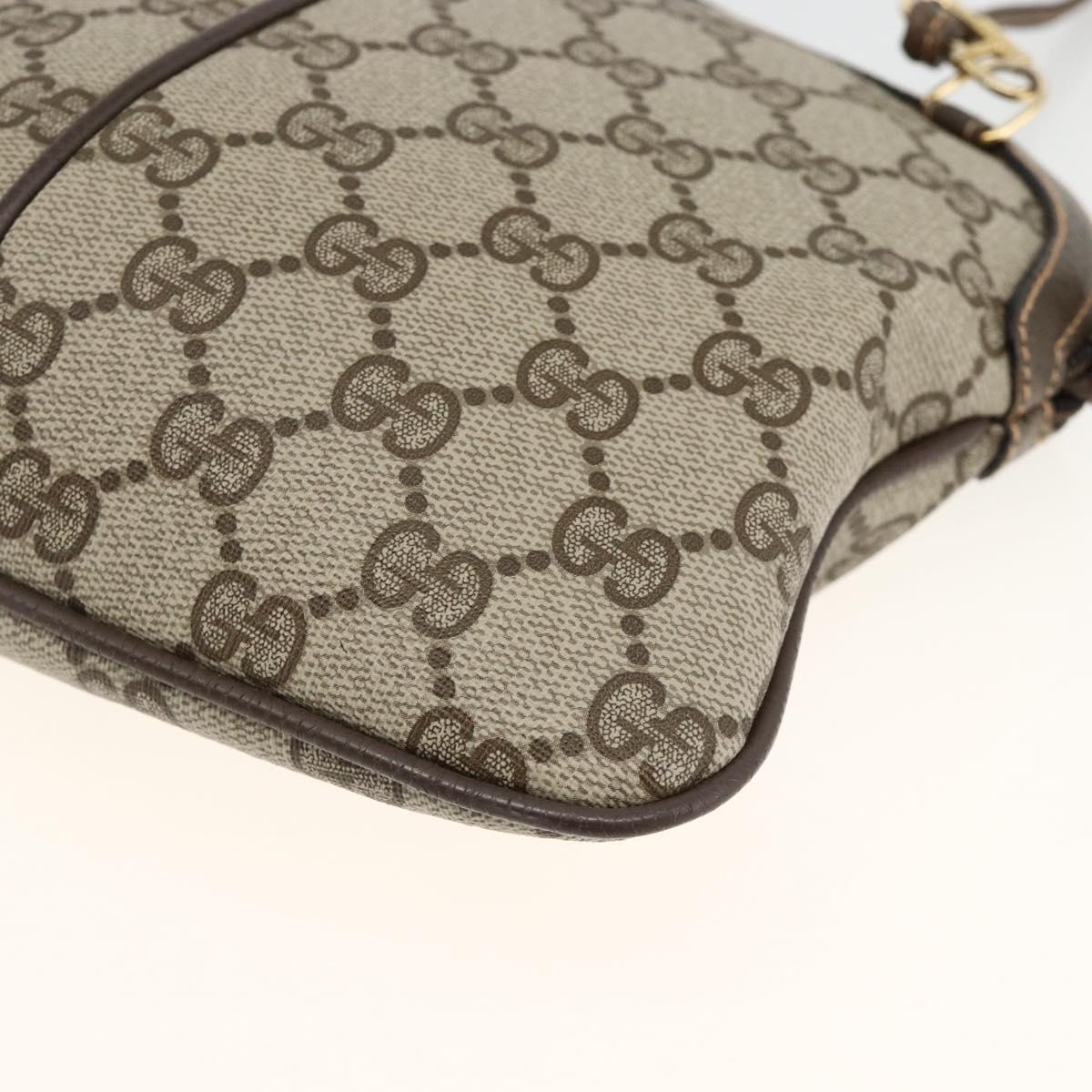 GUCCI GG Supreme Web Sherry Line Bag PVC Beige Gold 904 02 047 Auth AMZ376