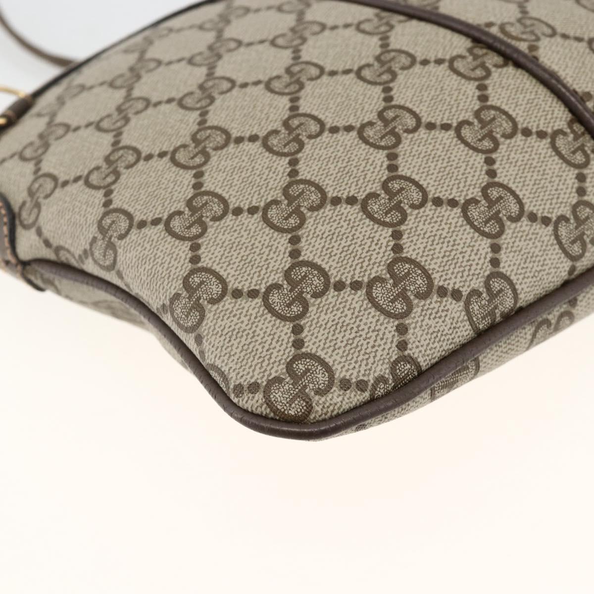 GUCCI GG Supreme Web Sherry Line Bag PVC Beige Gold 904 02 047 Auth AMZ376