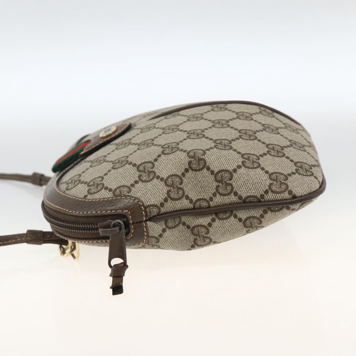 GUCCI GG Supreme Web Sherry Line Bag PVC Beige Gold 904 02 047 Auth AMZ376