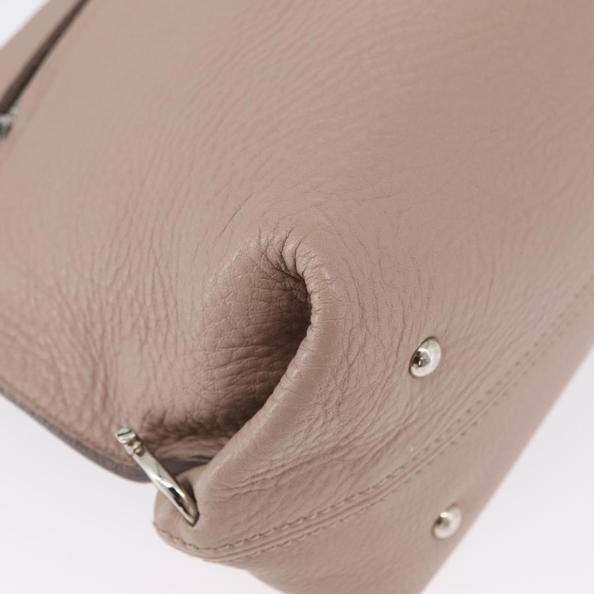 Salvatore Ferragamo Gancini Sofia Hand Bag Leather 2way Pink Silver Auth AMZ379A