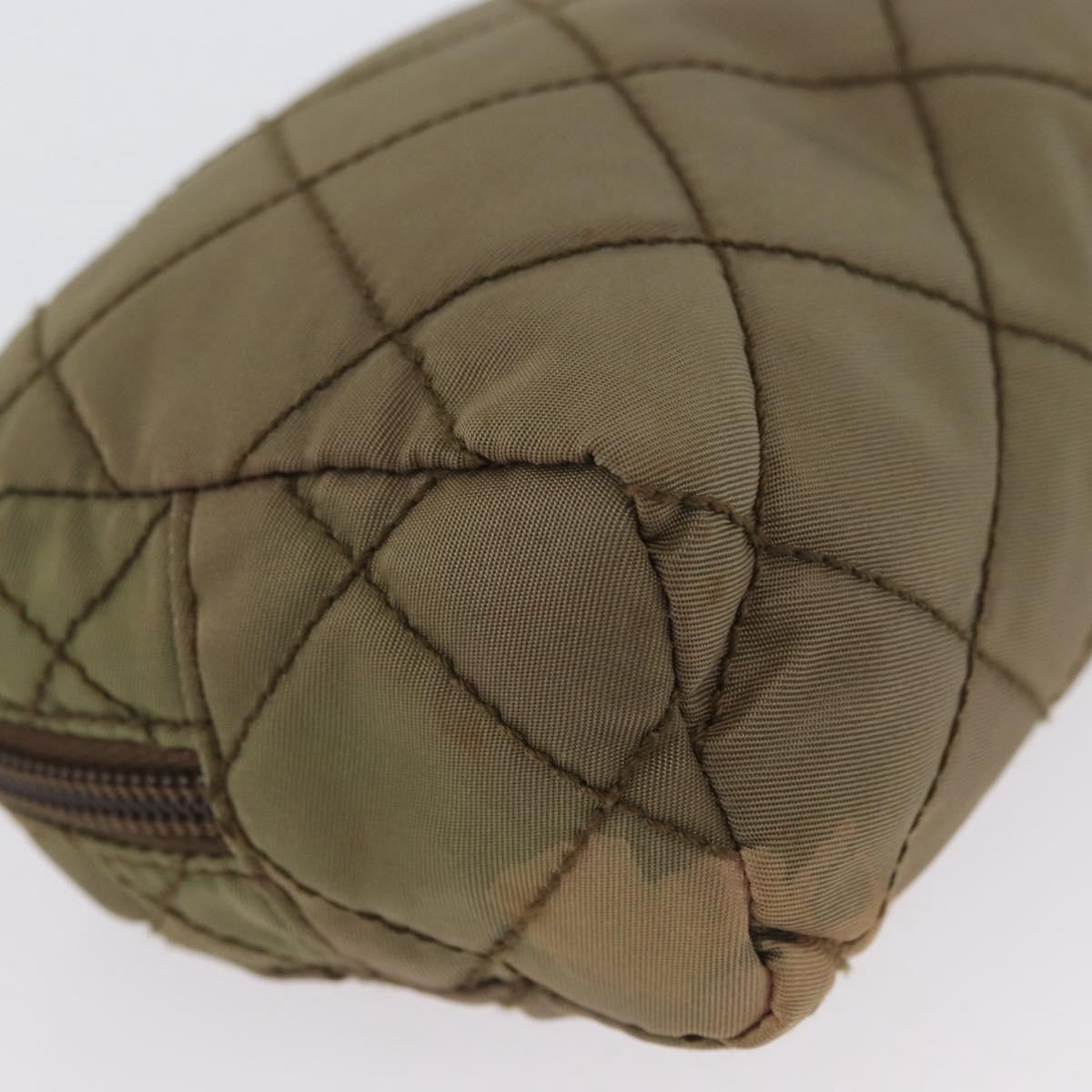 PRADA Pouch Nylon Khaki Auth AMZ393