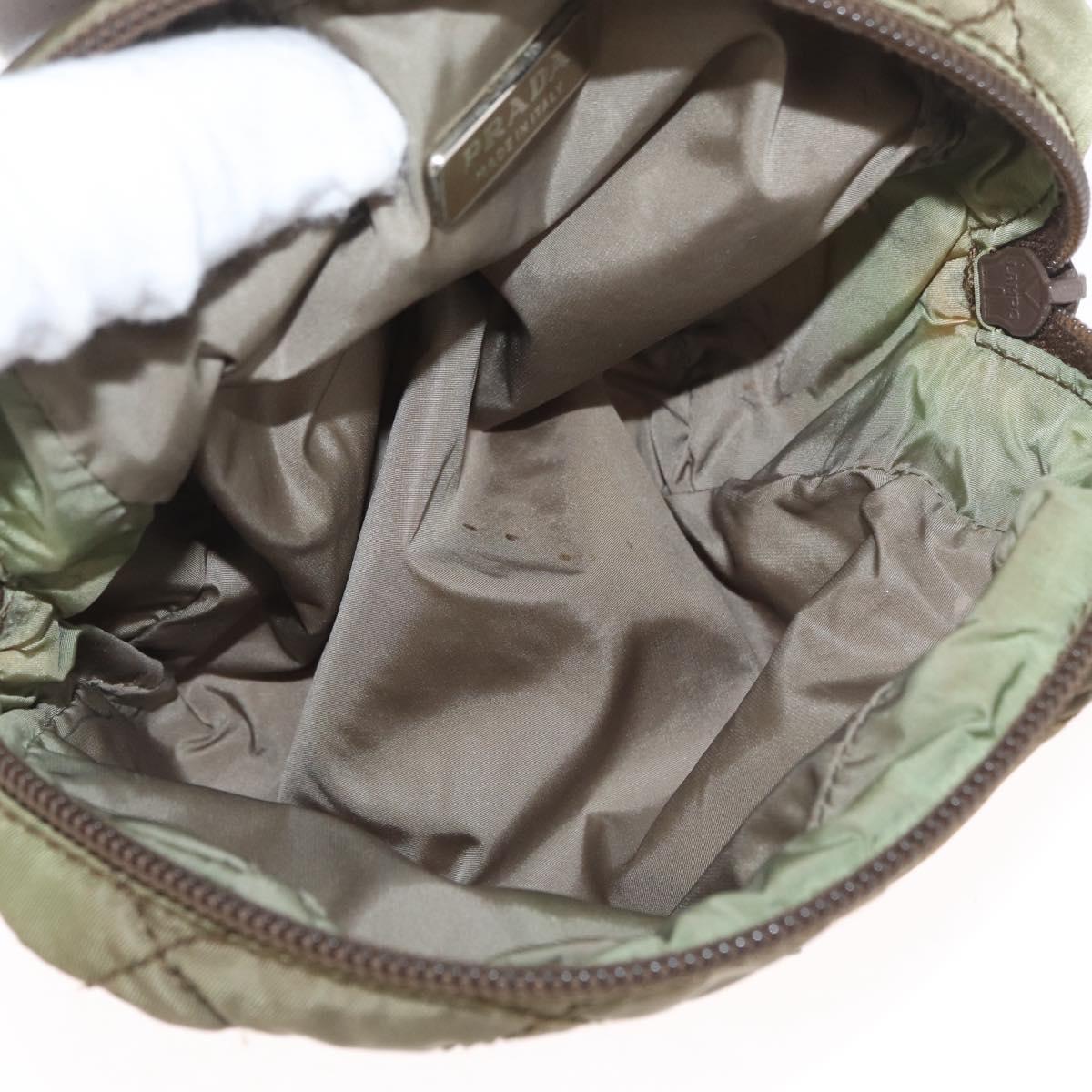 PRADA Pouch Nylon Khaki Auth AMZ393