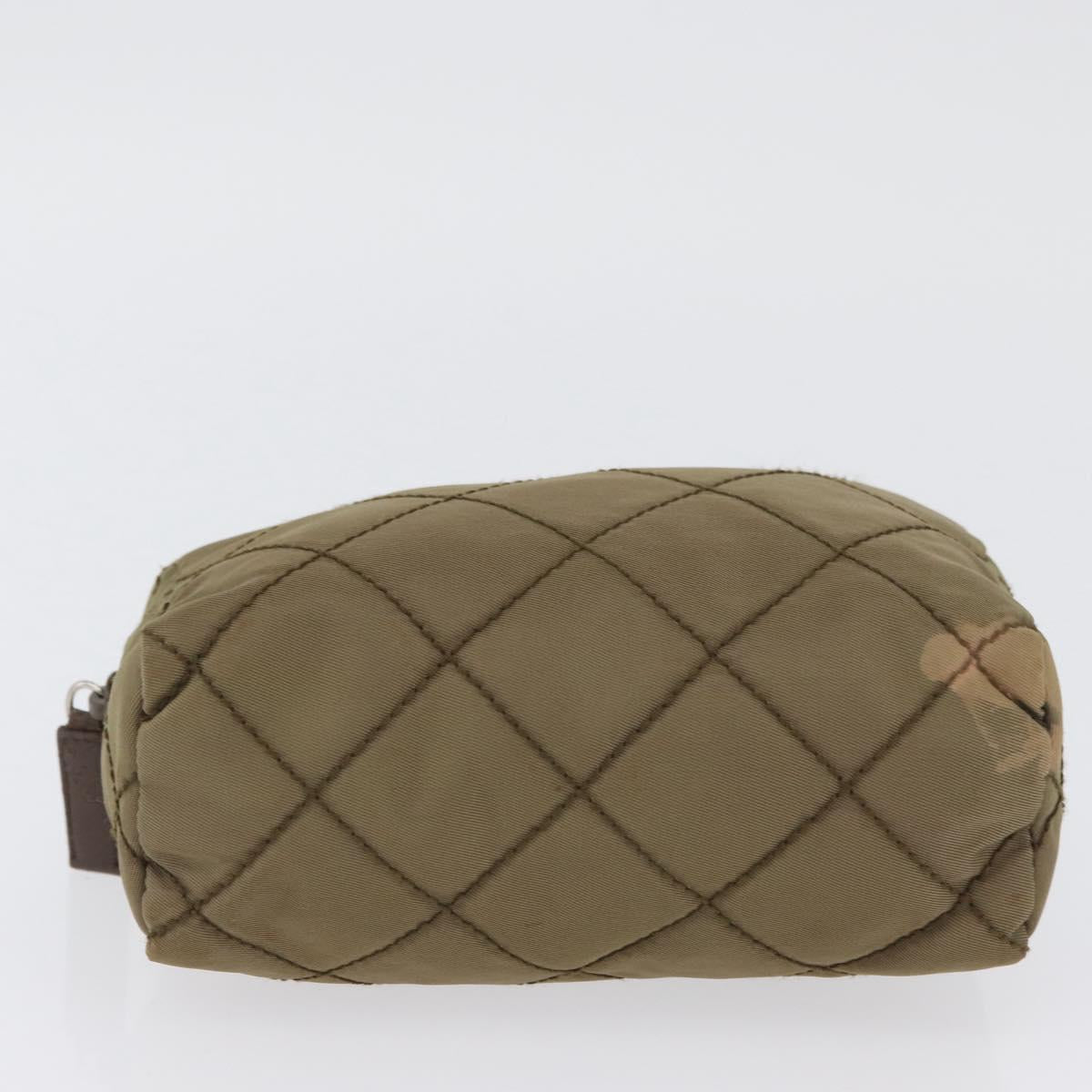 PRADA Pouch Nylon Khaki Auth AMZ393