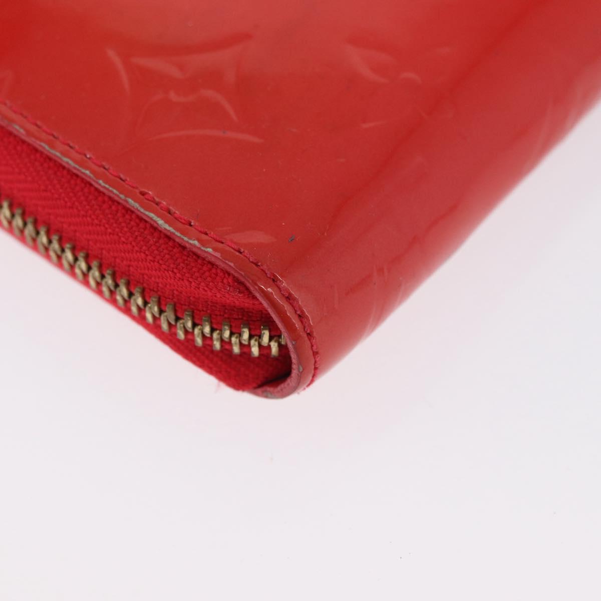 LOUIS VUITTON Vernis Zippy Wallet Rouge Grunadine M91732 LV Auth AMZ396