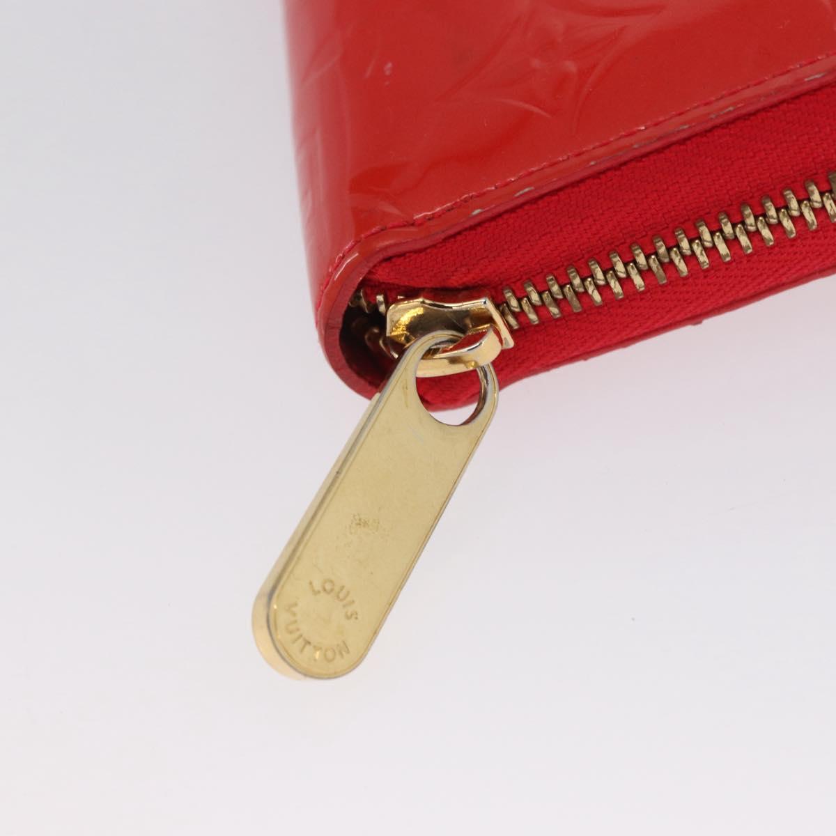 LOUIS VUITTON Vernis Zippy Wallet Rouge Grunadine M91732 LV Auth AMZ396