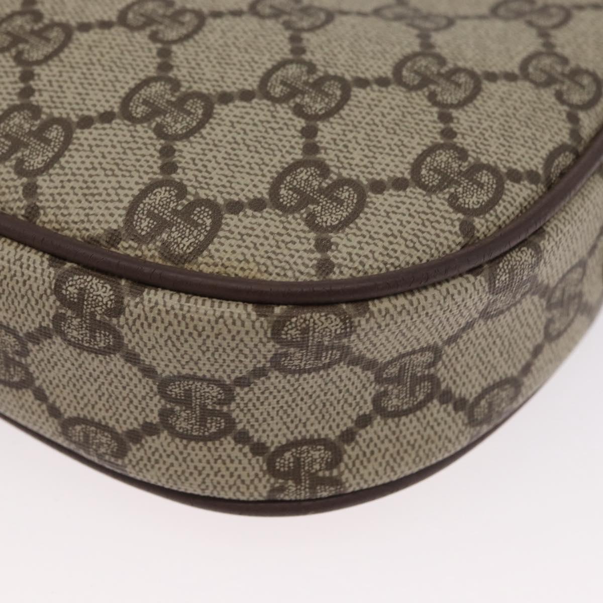 GUCCI GG Supreme Web Sherry Line Shoulder Bag PVC Beige 007 754 6112 Auth AMZ405