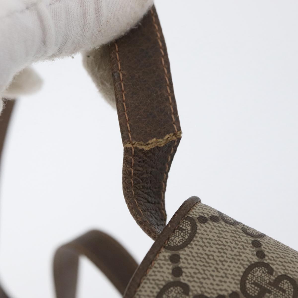 GUCCI GG Supreme Shoulder Bag PVC Beige Gold Auth AMZ406