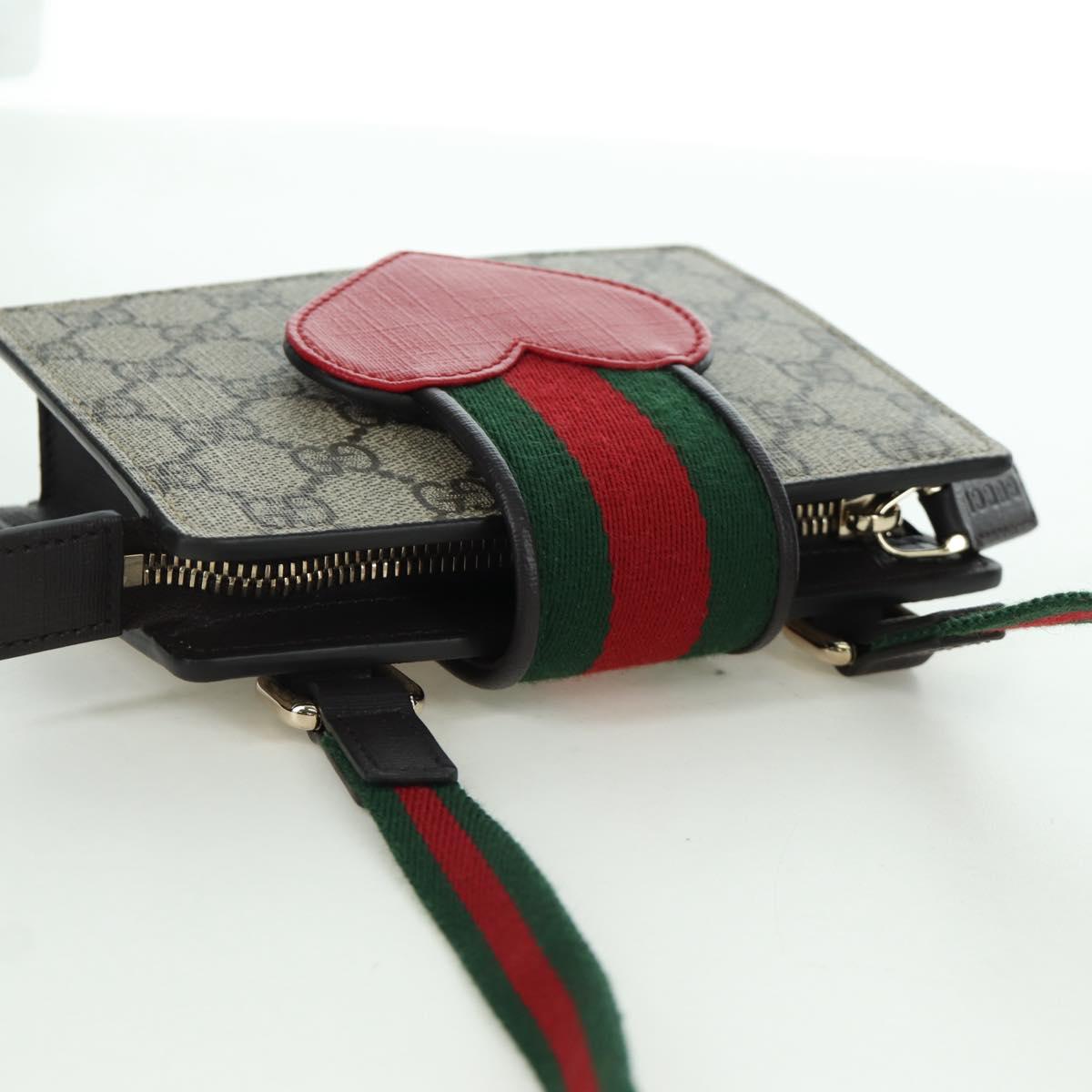 GUCCI Children's GG Supreme Web Sherry Line Bag PVC Beige 793830 Auth AMZ409M