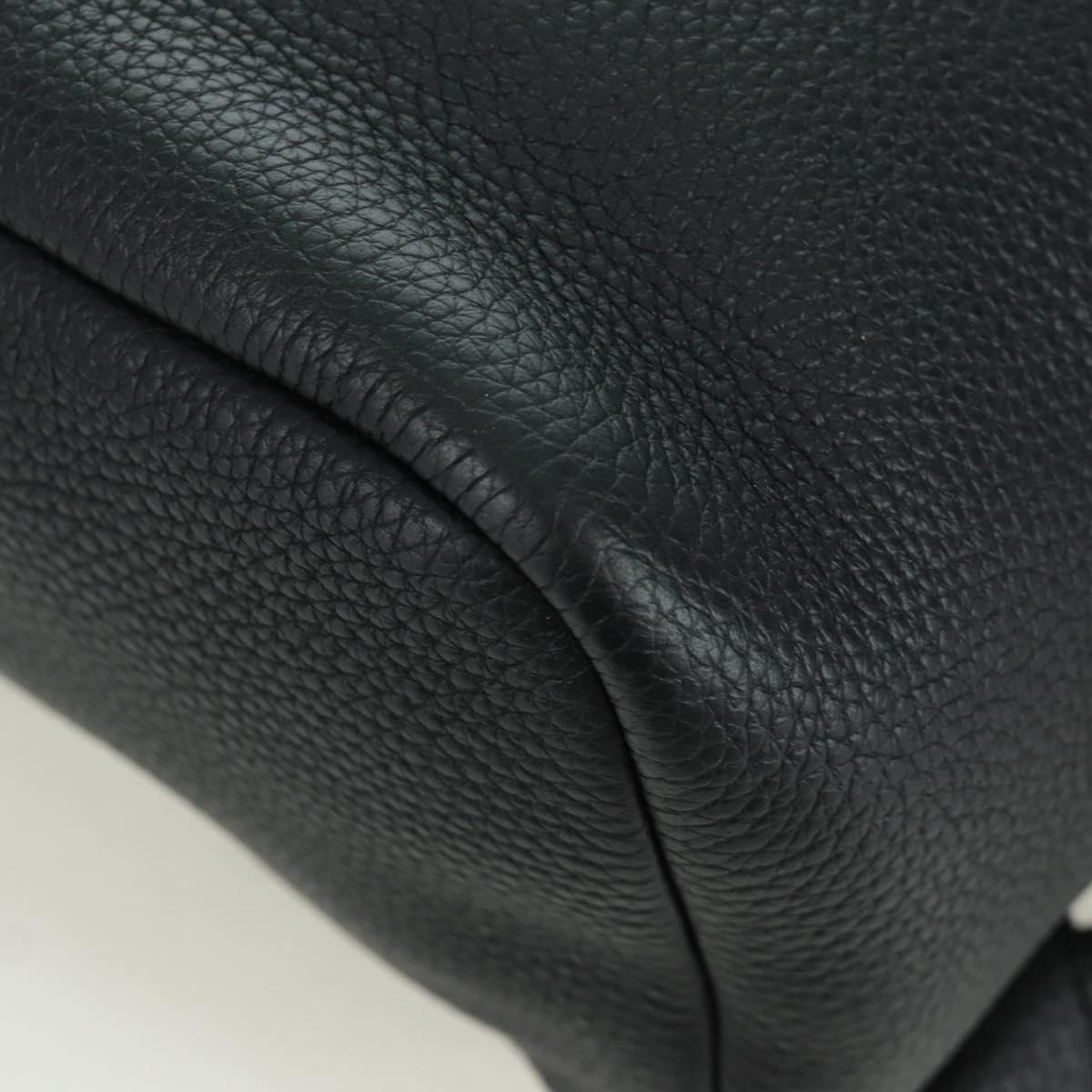 Salvatore Ferragamo Gancini Backpack Leather Black Gold Auth AMZ437V