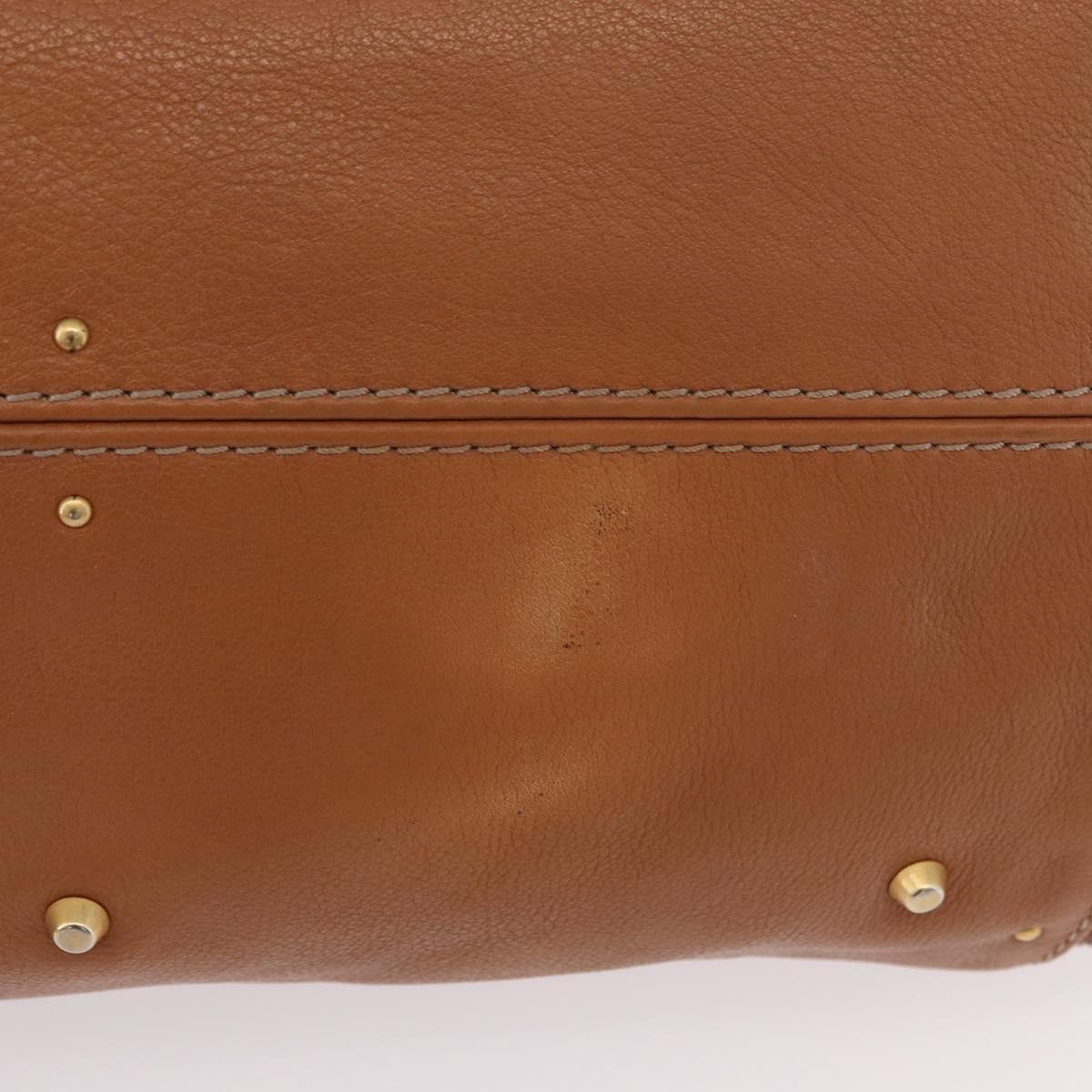 Chloe Paddington Hand Bag Leather Brown Silver gold Auth AMZ440A