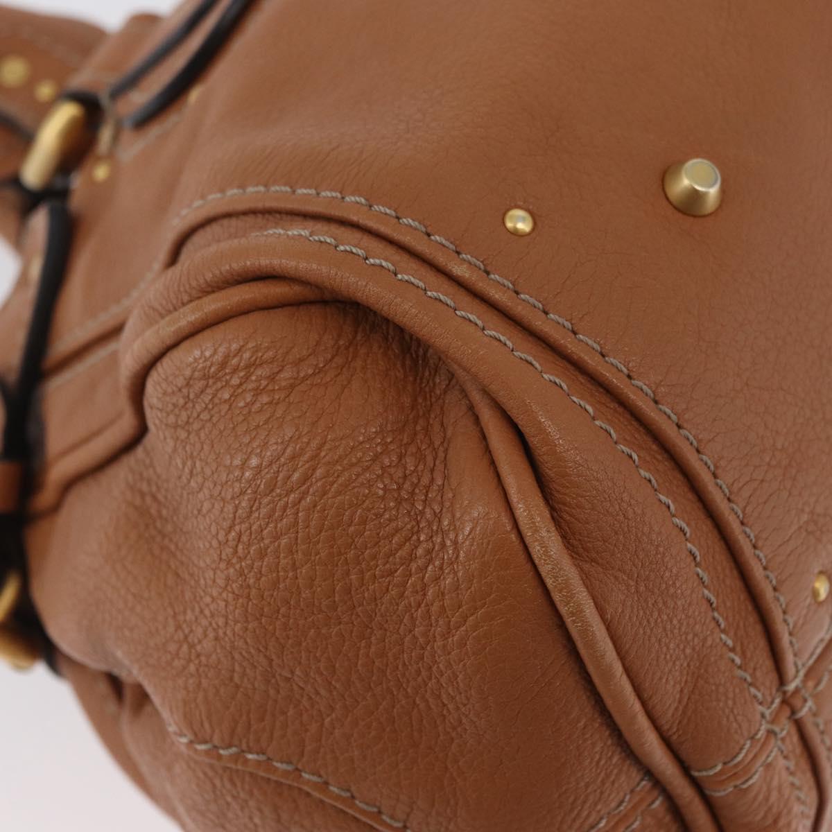 Chloe Paddington Hand Bag Leather Brown Silver gold Auth AMZ440A