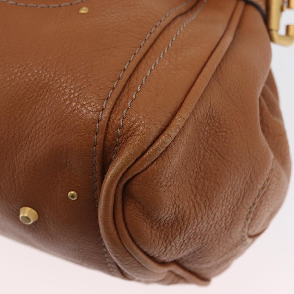 Chloe Paddington Hand Bag Leather Brown Silver gold Auth AMZ440A