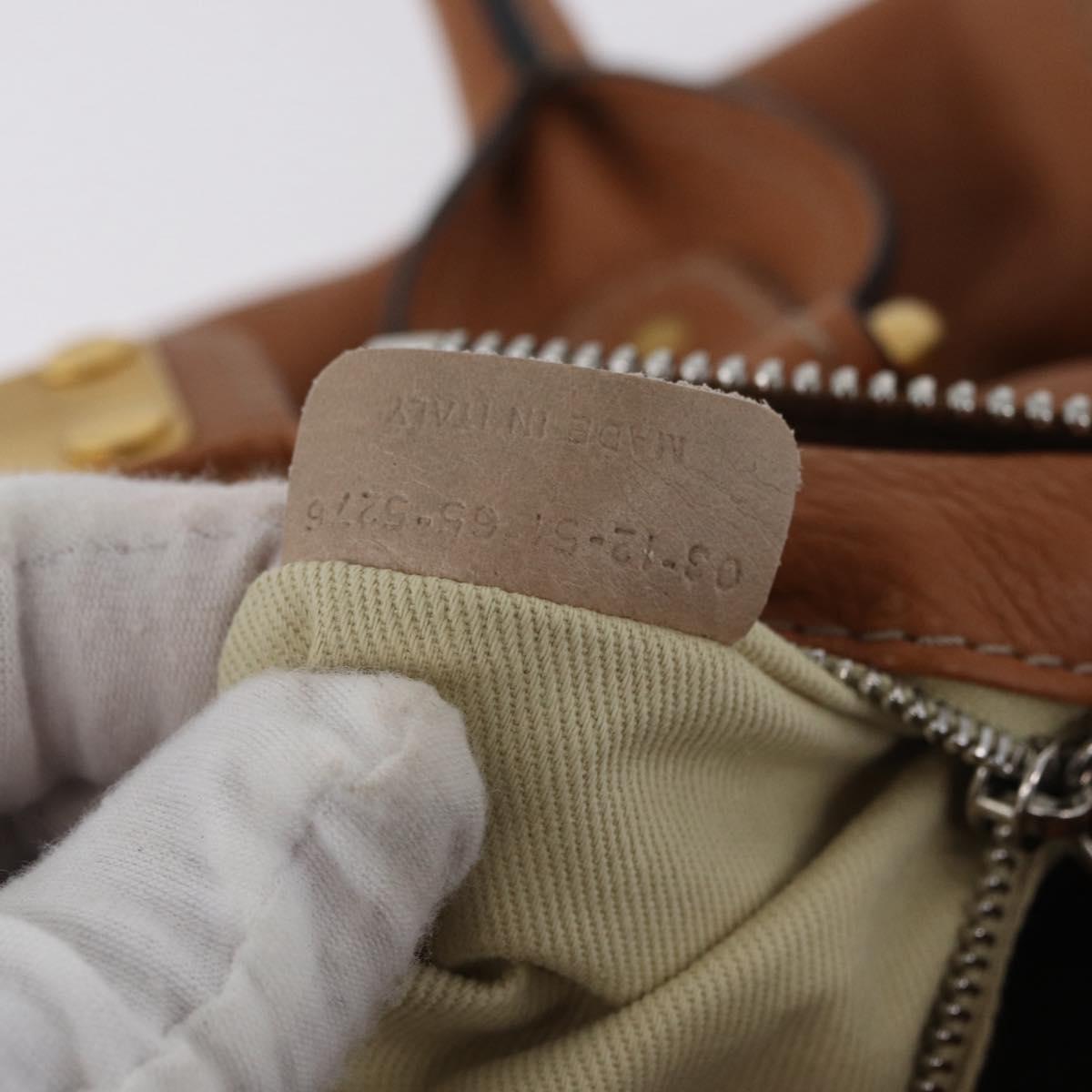 Chloe Paddington Hand Bag Leather Brown Silver gold Auth AMZ440A
