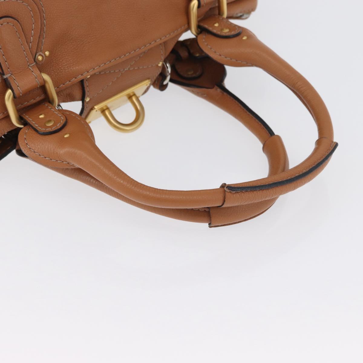 Chloe Paddington Hand Bag Leather Brown Silver gold Auth AMZ440A