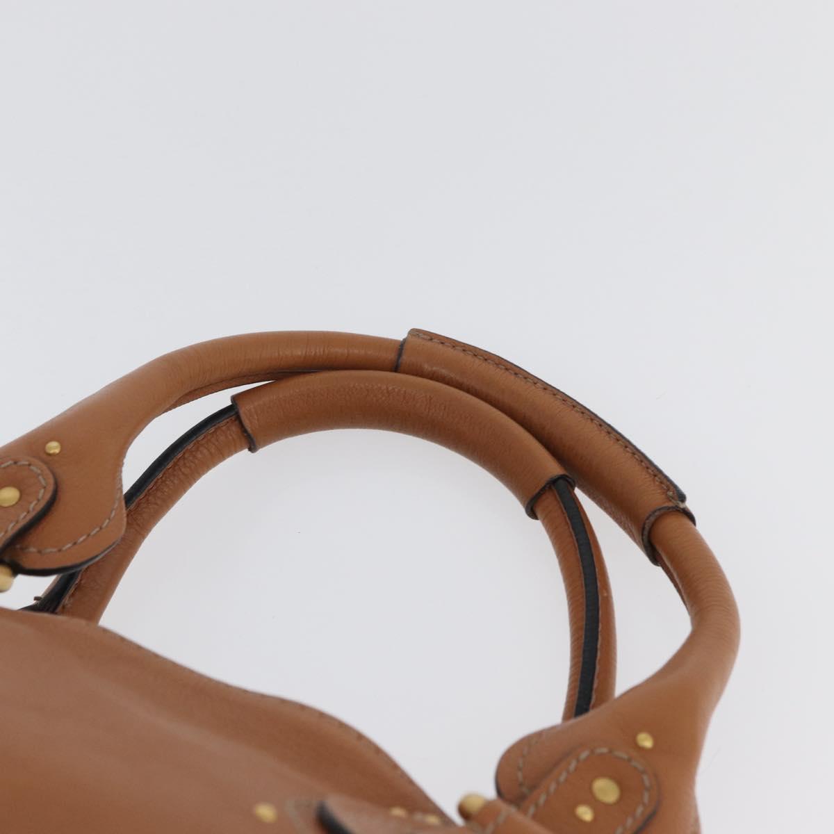 Chloe Paddington Hand Bag Leather Brown Silver gold Auth AMZ440A