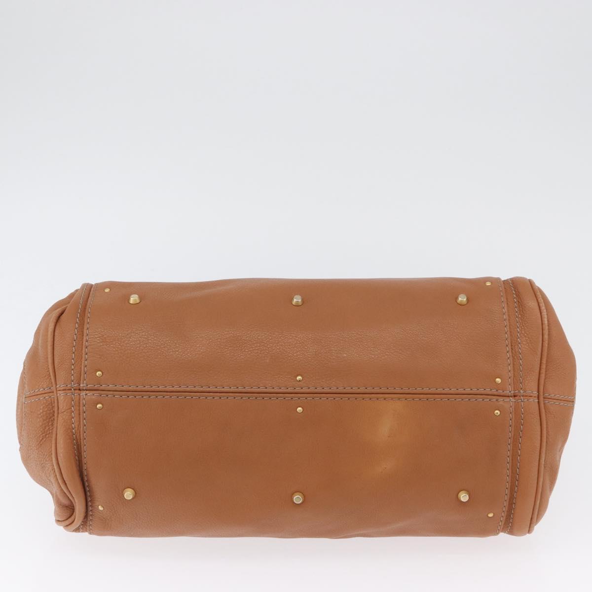 Chloe Paddington Hand Bag Leather Brown Silver gold Auth AMZ440A
