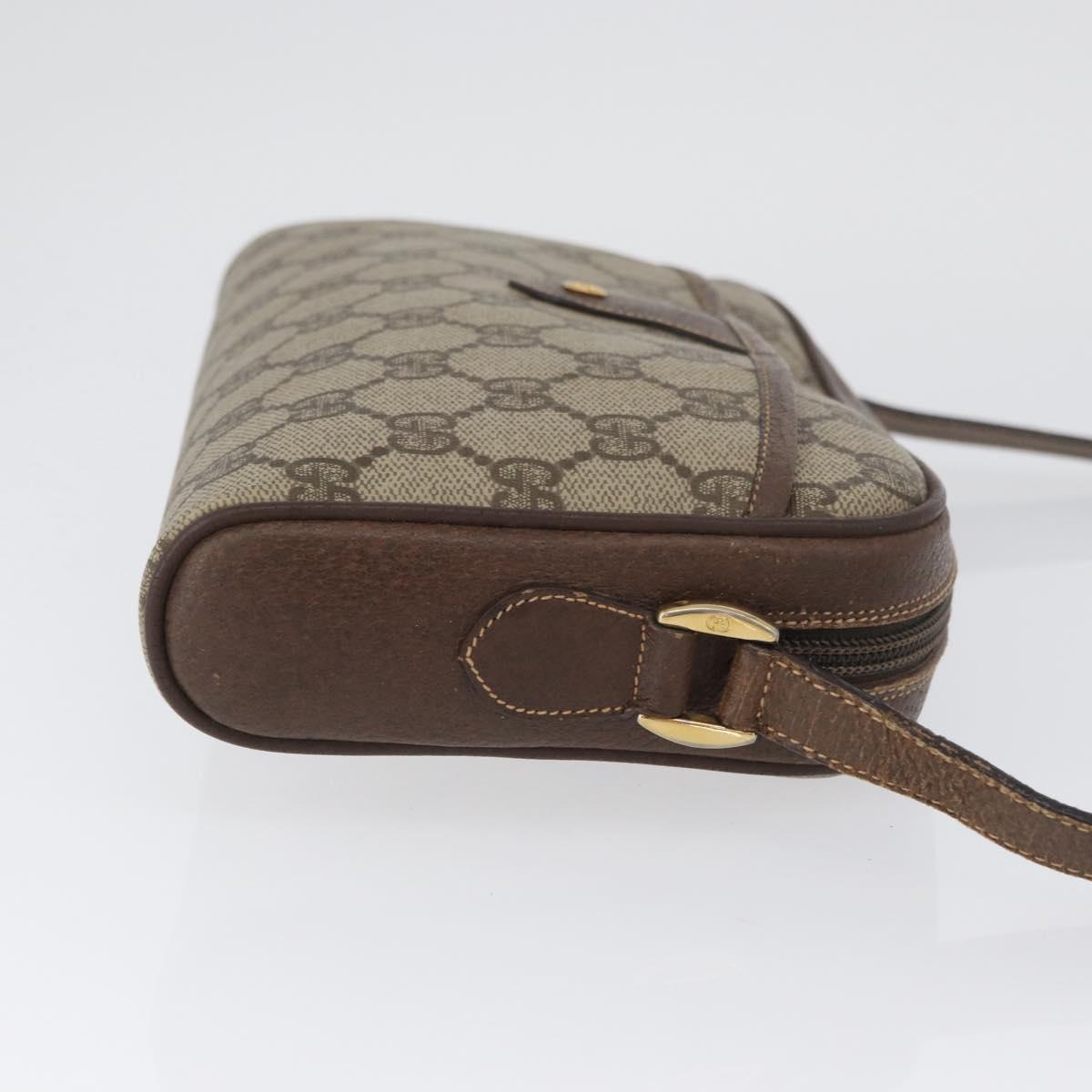 GUCCI GG Supreme Shoulder Bag PVC Beige Gold 001 58 6594 Auth AMZ443