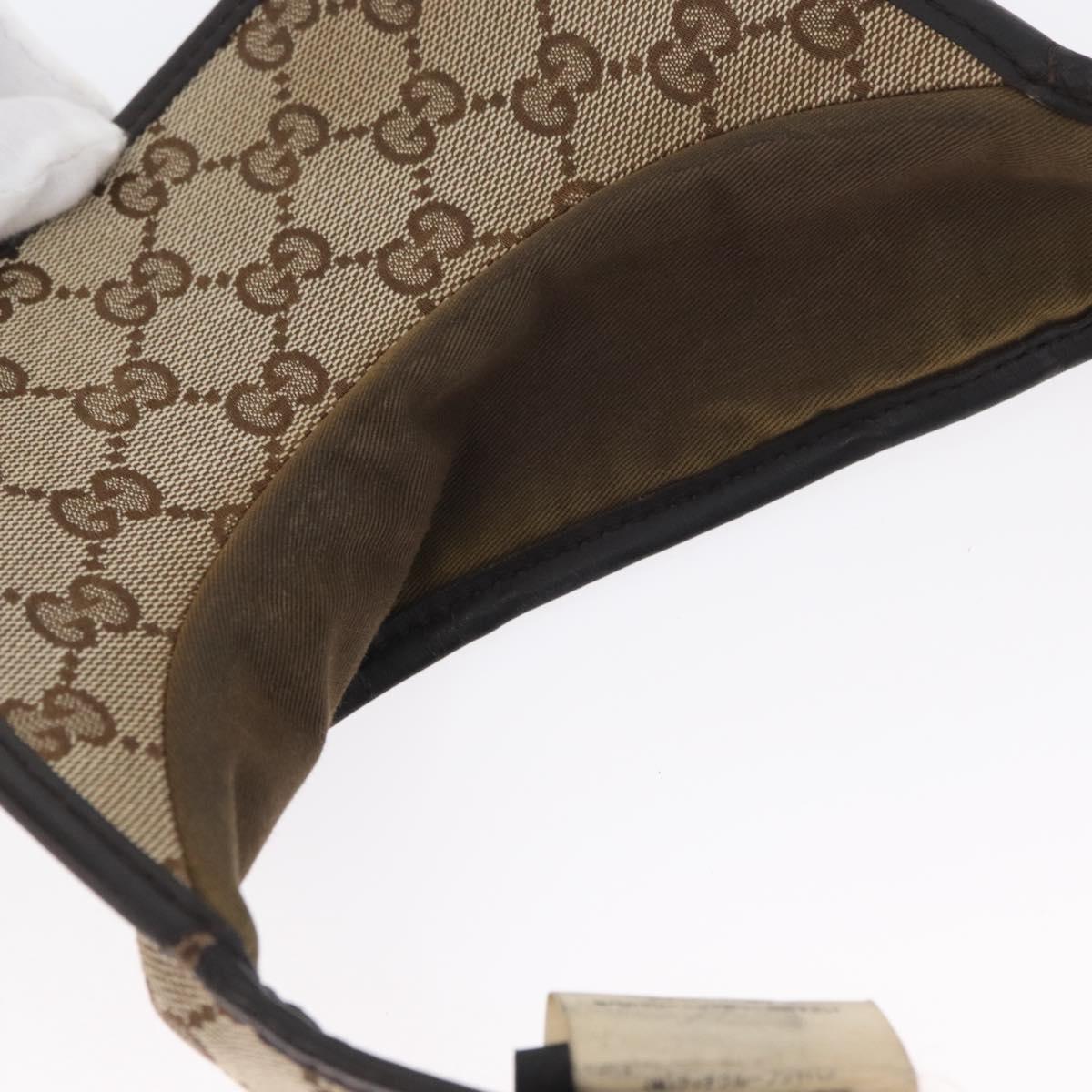 GUCCI GG Canvas Web Sherry Line Sun Visor Beige Red Green Auth AMZ459