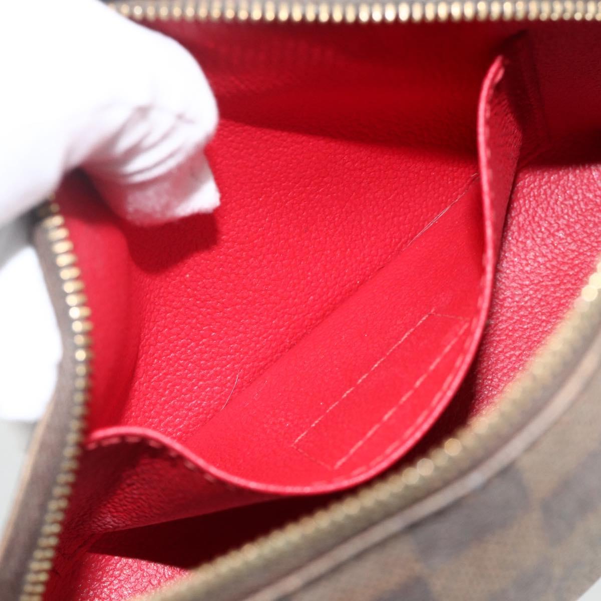 LOUIS VUITTON Damier Ebene Pochette Cosmetic PM Pouch N47516 LV Auth AMZ466