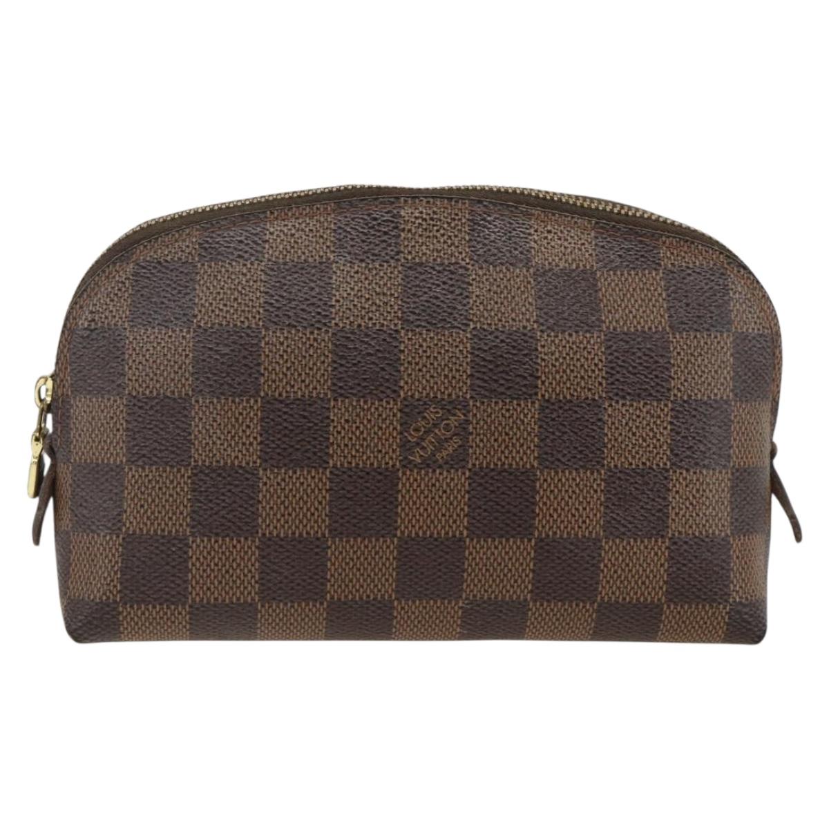 LOUIS VUITTON Damier Ebene Pochette Cosmetic PM Pouch N47516 LV Auth AMZ466