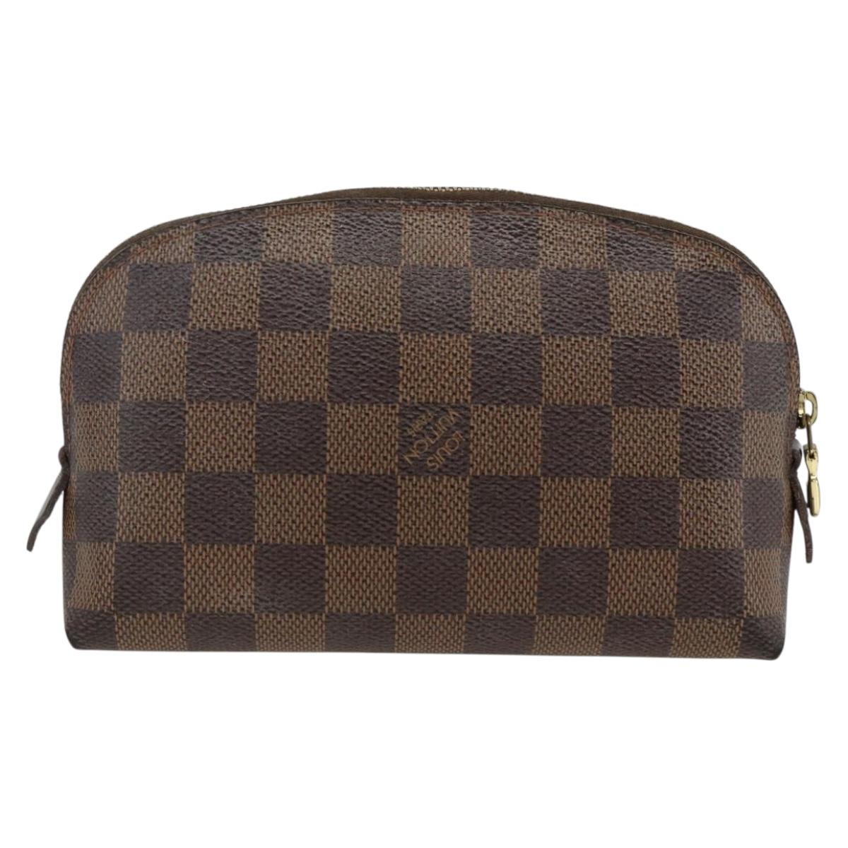 LOUIS VUITTON Damier Ebene Pochette Cosmetic PM Pouch N47516 LV Auth AMZ466