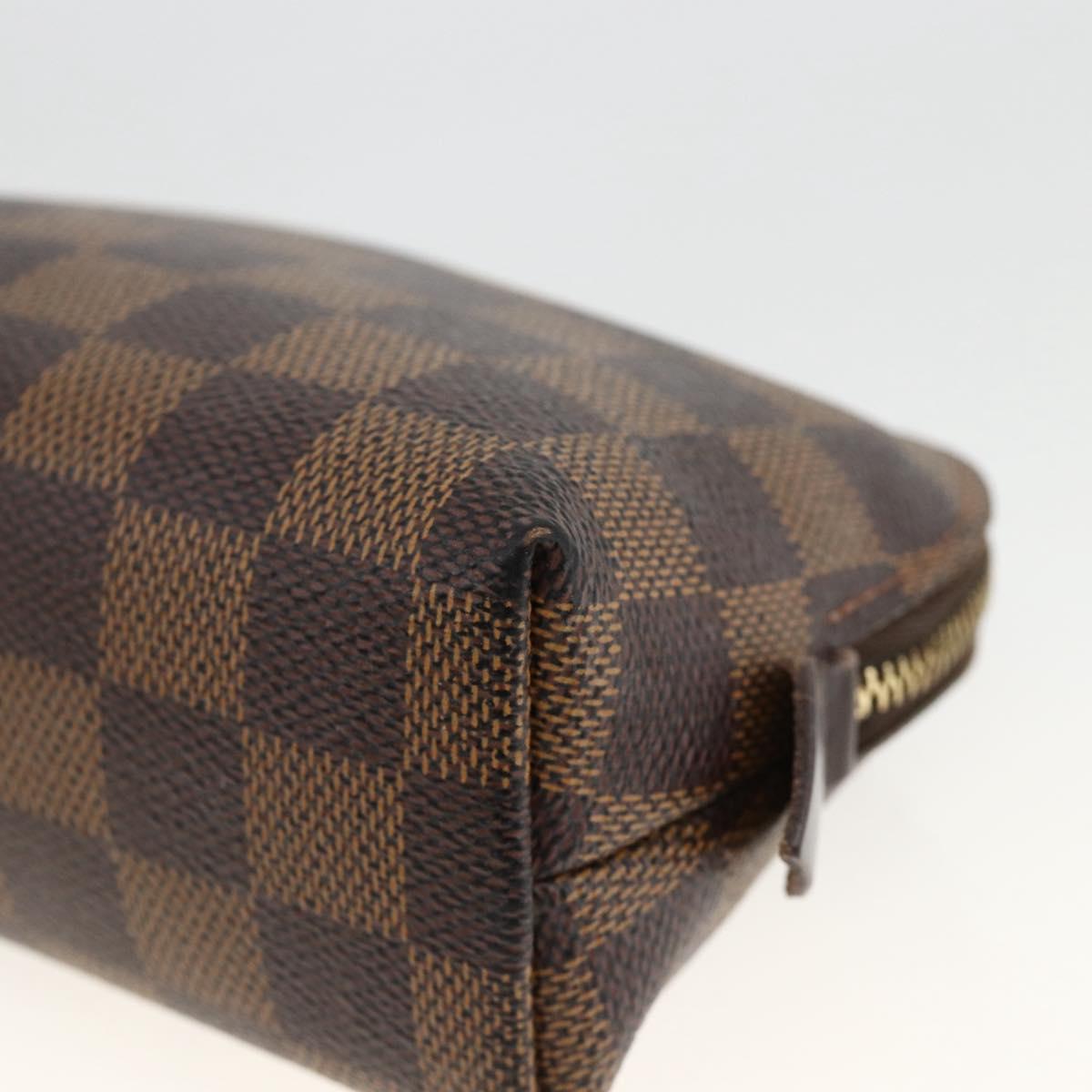 LOUIS VUITTON Damier Ebene Pochette Cosmetic PM Pouch N47516 LV Auth AMZ466