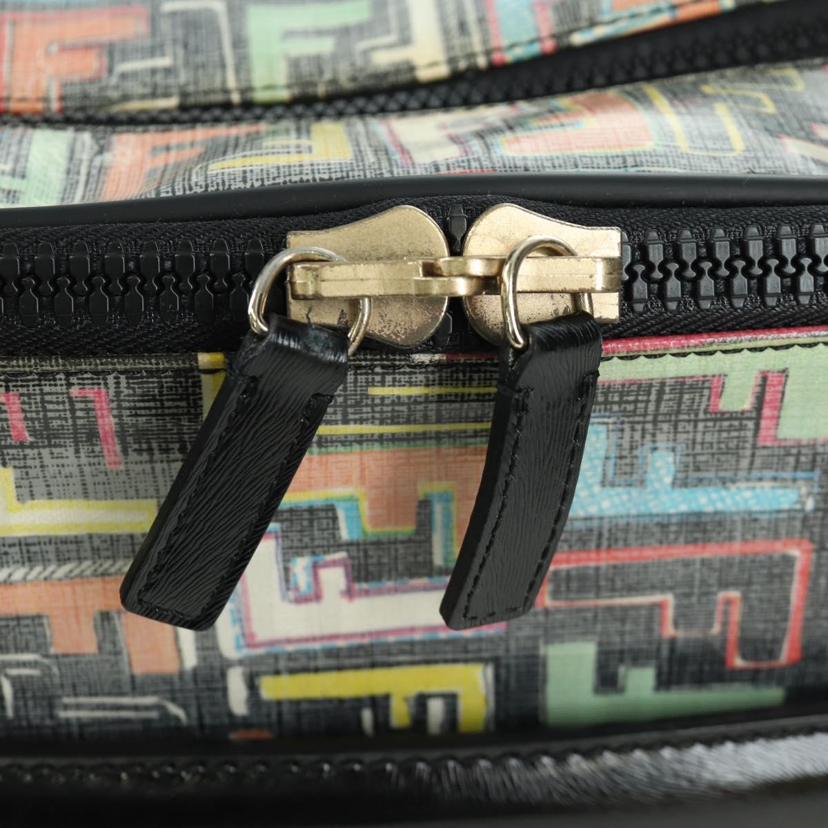 FENDI Carry Case Zucca Canvas Trunk Multicolor Gold Auth AMZ467M