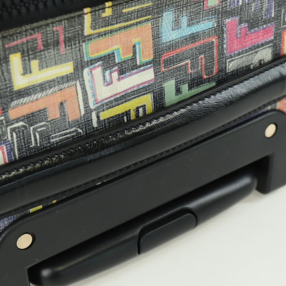 FENDI Carry Case Zucca Canvas Trunk Multicolor Gold Auth AMZ467M