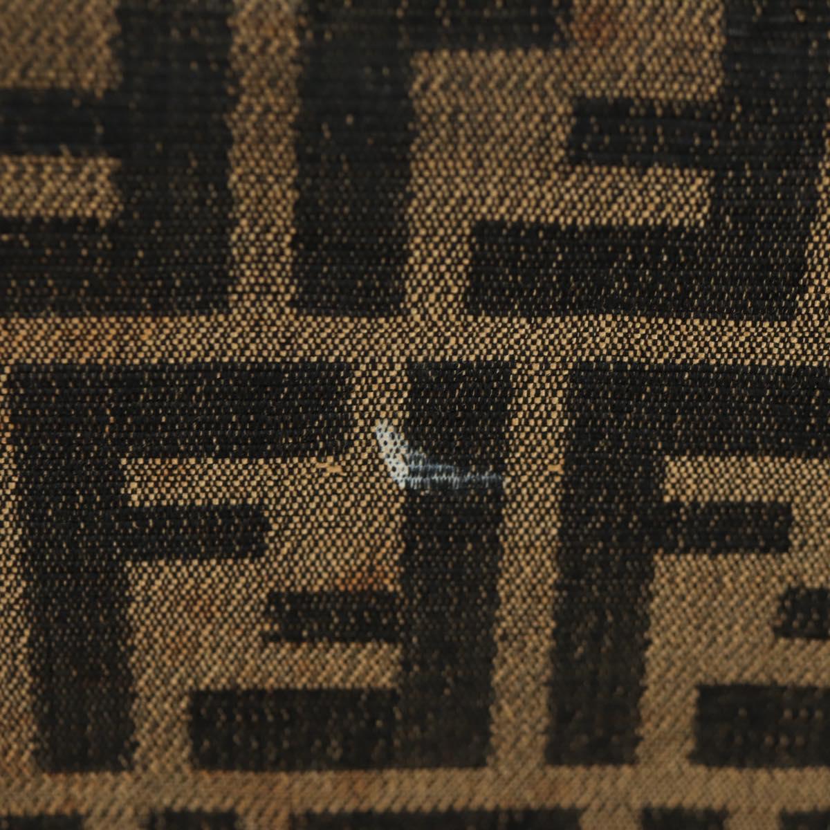 FENDI Zucca Canvas Trunk Black Brown Auth AMZ468V