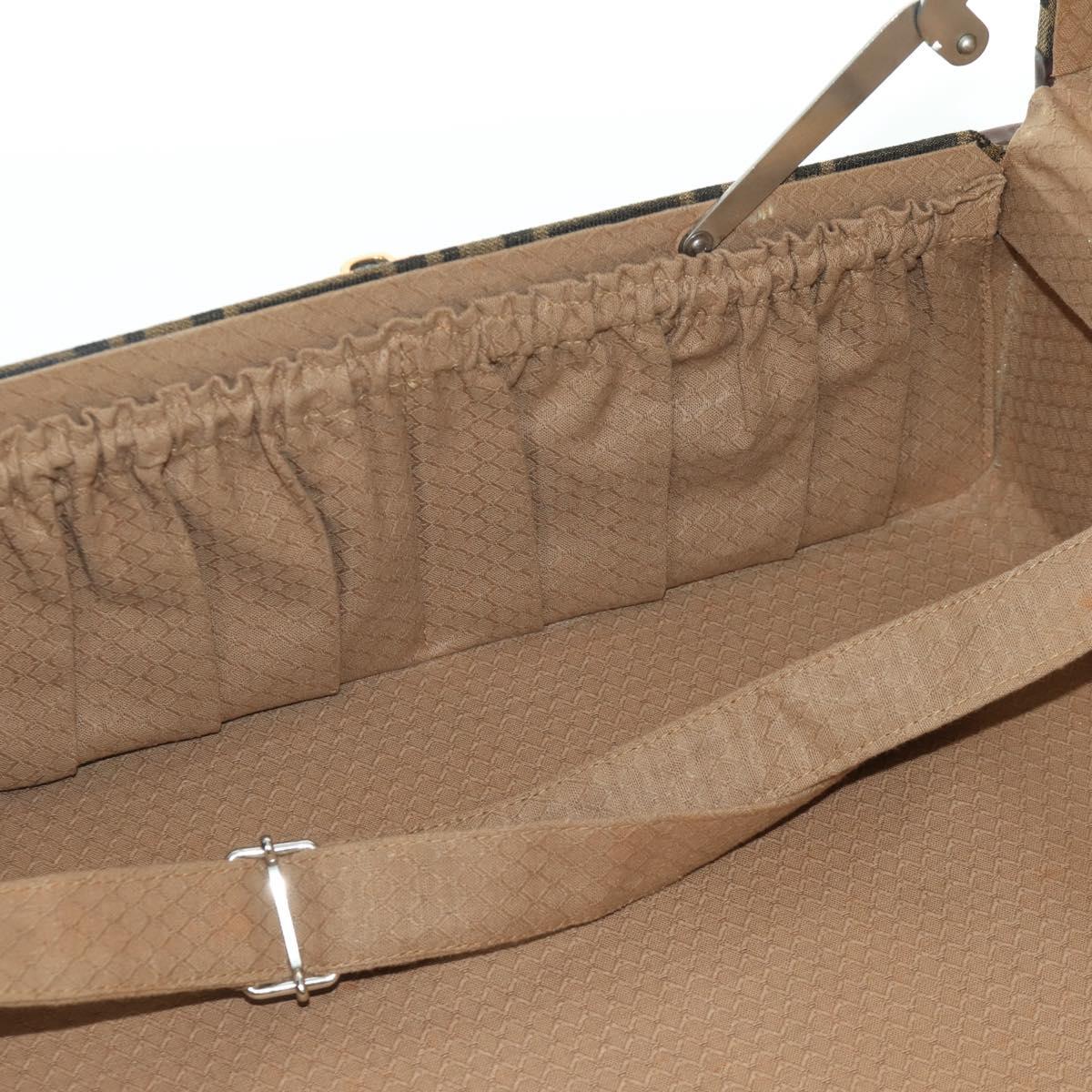 FENDI Zucca Canvas Trunk Black Brown Auth AMZ468V