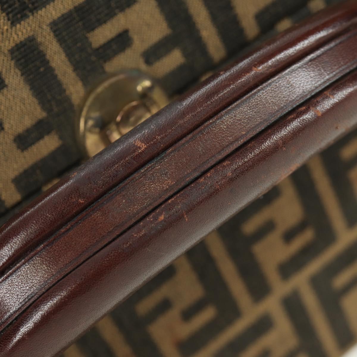 FENDI Zucca Canvas Trunk Black Brown Auth AMZ468V