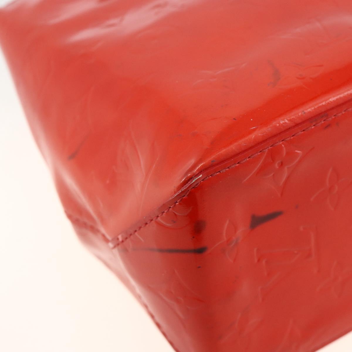 LOUIS VUITTON Monogram Vernis Reade PM Hand Bag Red Rouge M91088 LV Auth AMZ479